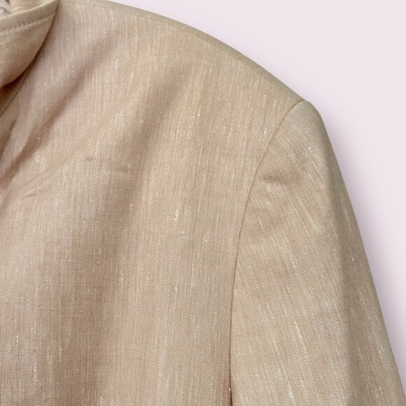 ESCADA Wool Linen Blazer Beige Neutral Button Front Collared Womens Size 40 / M - Picture 10 of 12